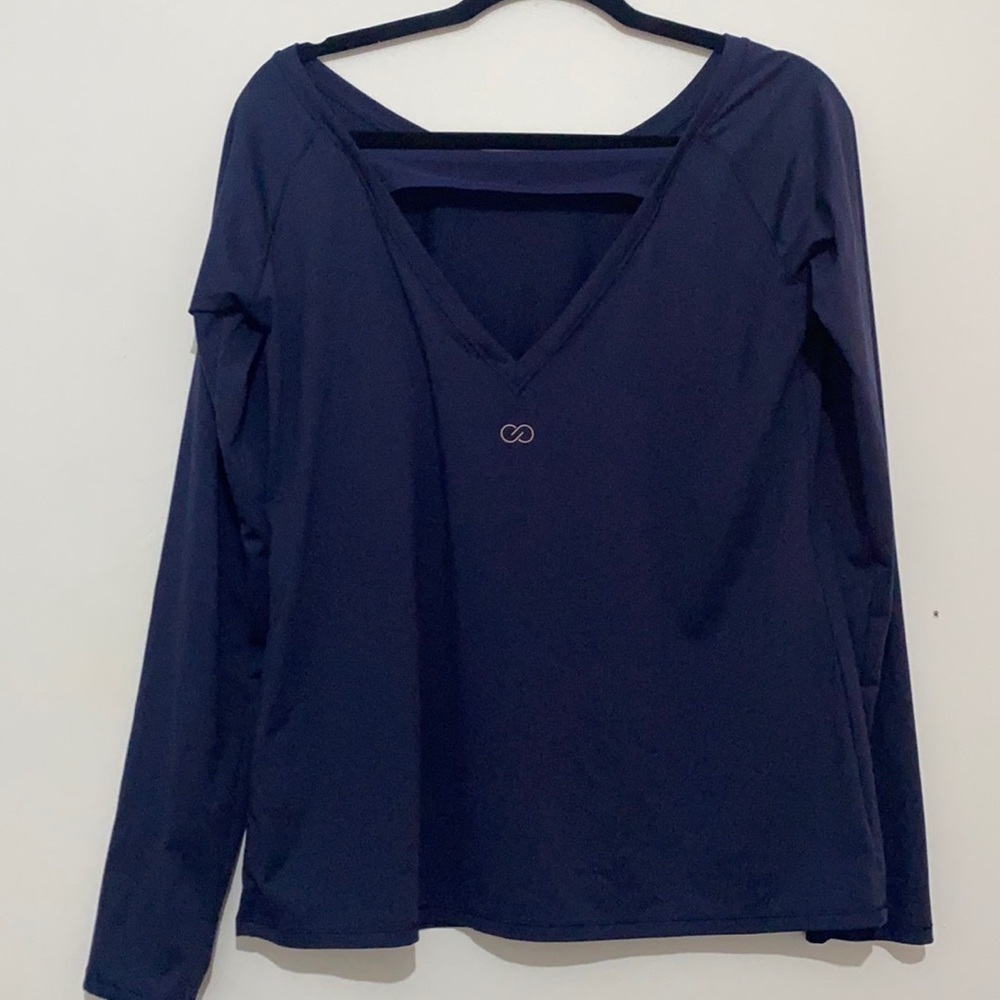 CALIA Long Sleeve Athletic Top size medium navy blue workout